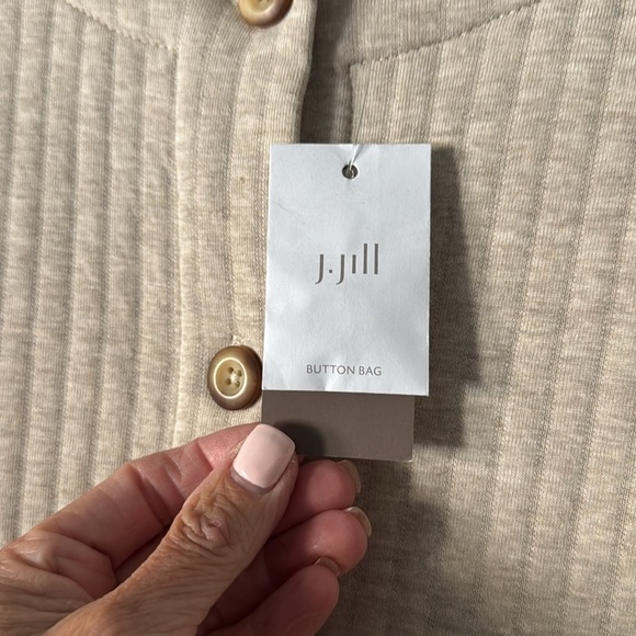 NWT Pure Jill Button Front Cardigan Ribbed Knit Jacket‎ Neutral Womens XLT Basic - Picture 8 of 14